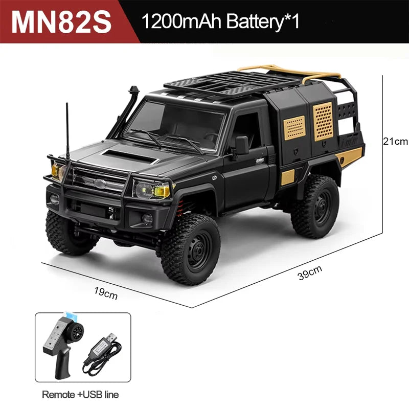 Camión todoterreno a control remoto MN82S escala 1:12, modelo MN 2.4G versión RTR, coche oruga 4WD para todo terreno, juguete de hobby para niños y regalo para adultos