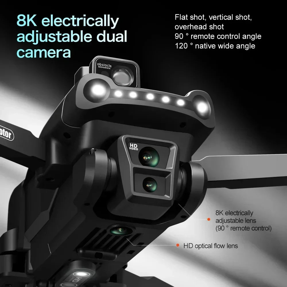 Módulo de doble cámara ajustable del dron, lentes 8K y sensor frontal