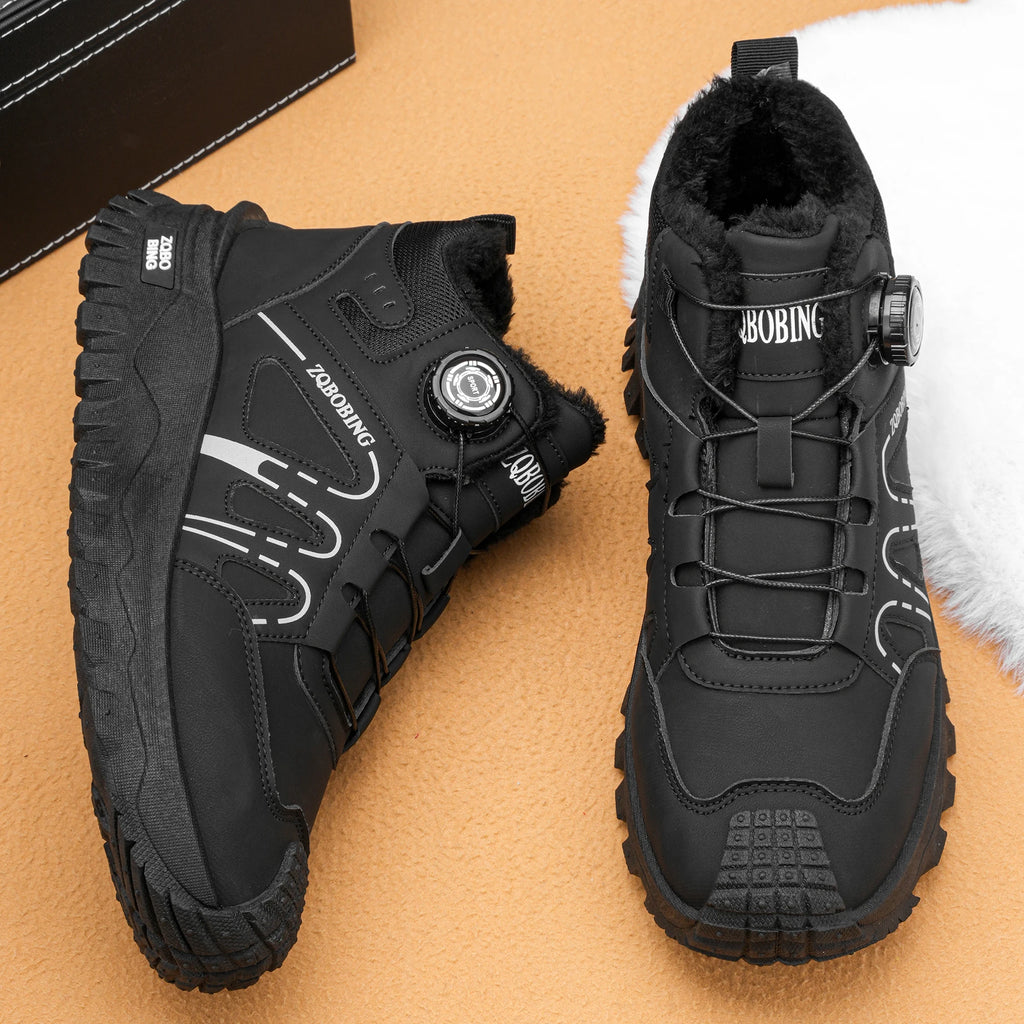 Botas de Invierno para Hombre, Forradas de Felpa, Cálidas, de Media Caña, Tallas 35-48, Estilo Coreano, Versátiles, con Forro de Algodón Grueso y Cómodo, Botas de Nieve Modernas para Exteriores