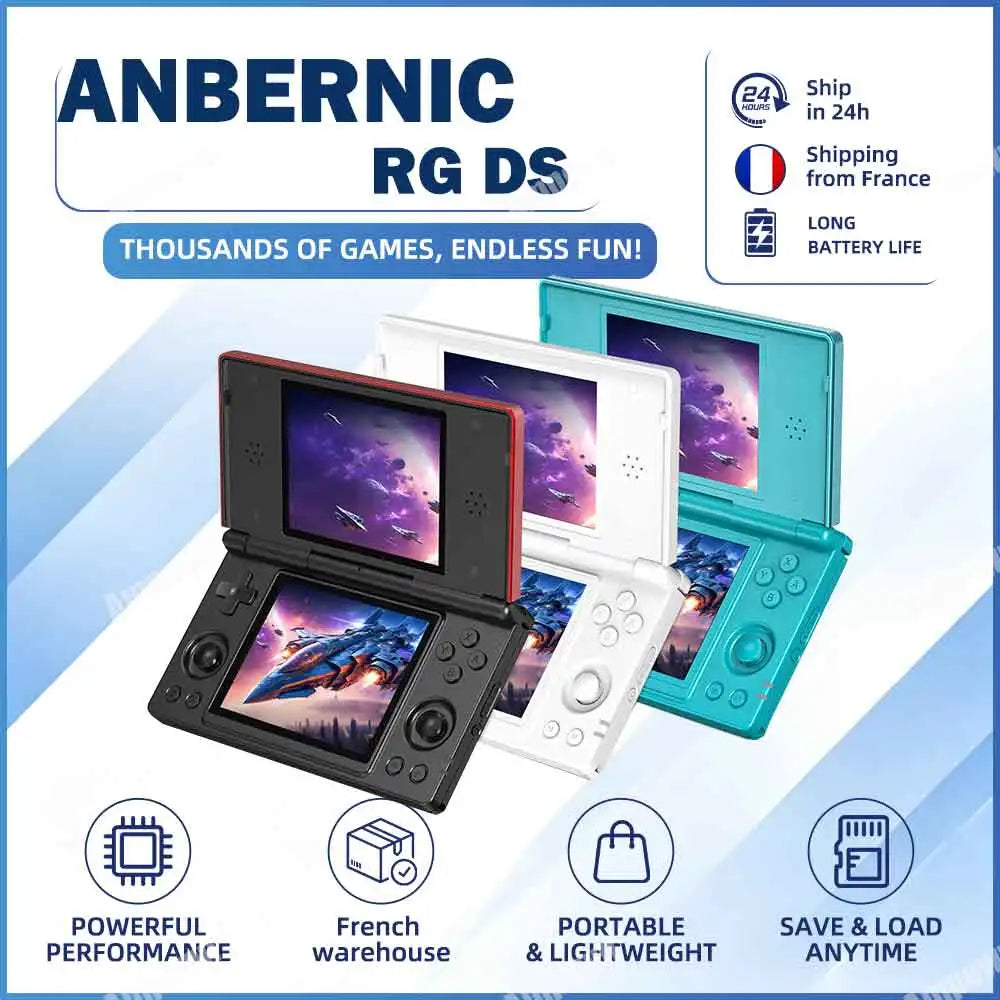 New Anbernic RG DS Handheld Game Console RGDS 4" IPS Dual Multi-touch Screen Android 14 Flip Game Player RGDS For Christmas Gift
