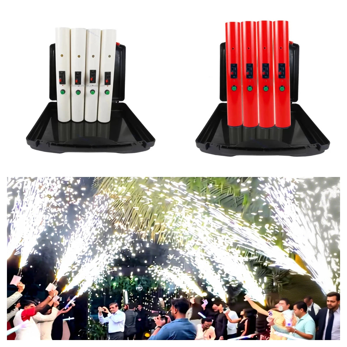 Lanzador de Pirotecnia Fría Manual para Novias, Bodas, Fuegos Artificiales, Escenarios, Cumpleaños, Chispas, Velas, Fuentes de Hielo, Fiestas, Eventos, DJ