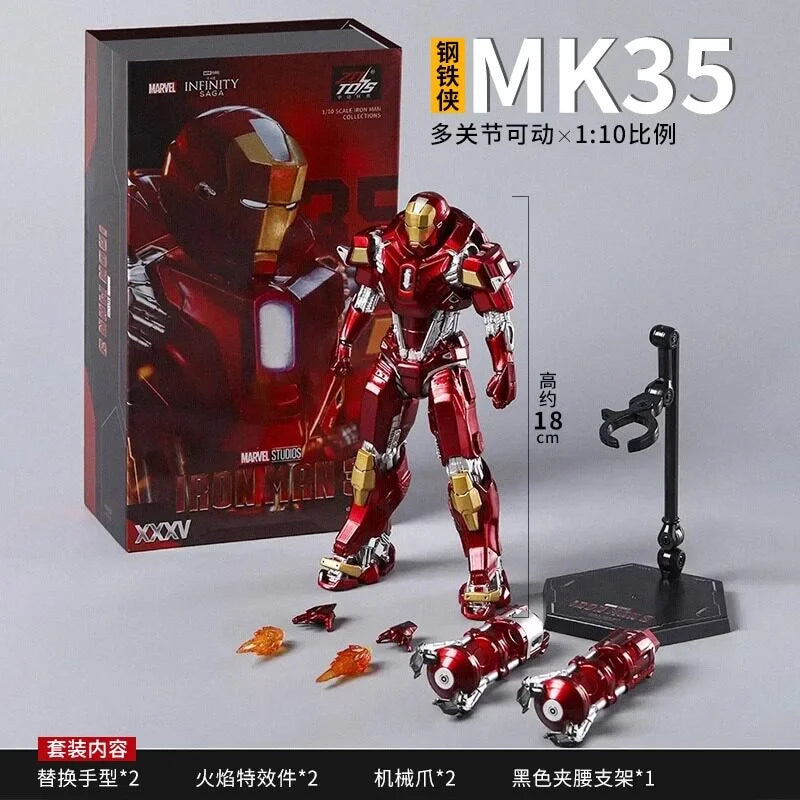 Figura de acción Iron Man Mark 50, modelo coleccionable de lujo con articulaciones completas y accesorios reemplazables, ideal para que los fanáticos del anime lo coleccionen.