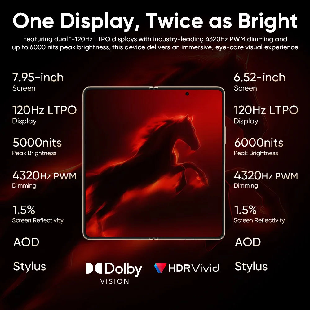 Smartphone HONOR Magic V6 5G Versión UE Snapdragon 8 Elite Gen5 Batería de 6660mAh SuperCharge de 80W MagicOS 10 Pantalla OLED de 7.95" IP69