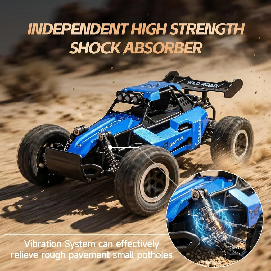 Monster truck a control remoto a escala 1:16, coche RC todoterreno de alta velocidad de 20 km/h con luces LED, regalo duradero para adultos y niños, listo para usar