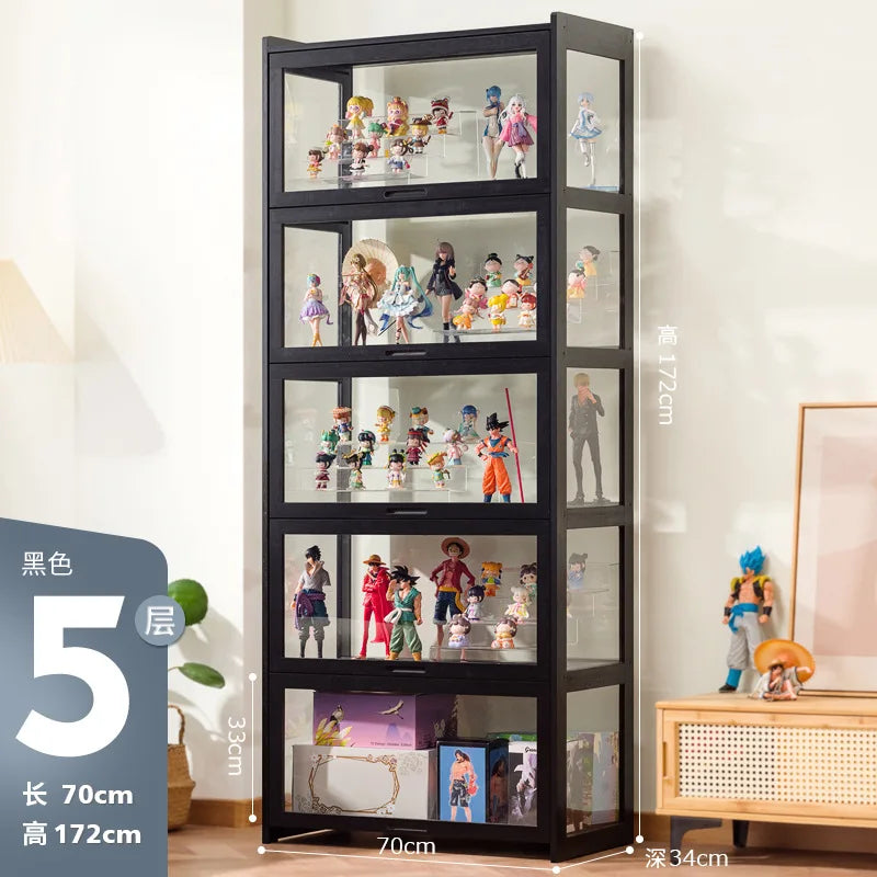 Vitrina expositora grande para figuras Lego, caja de almacenamiento acrílica transparente para figuras y juguetes, organizador antipolvo para cajas sorpresa, duradera.