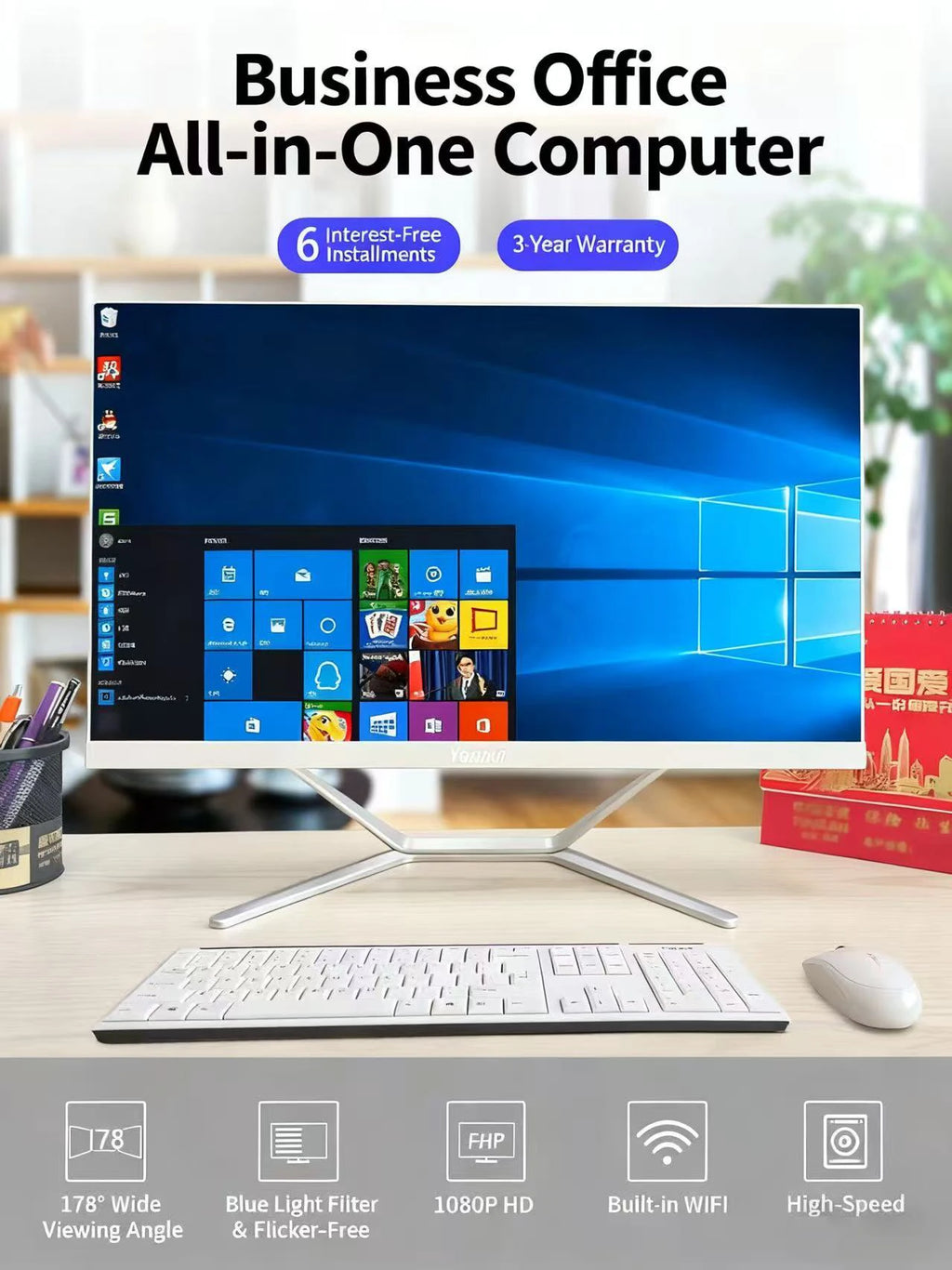 PC todo en uno de 24 pulgadas para oficina, sistema Win10, CPU Core i7, 16 GB de RAM, SSD de 1 TB, RAM DDR3/DDR4, pantalla táctil, escritorio AIO SSD HDD.
