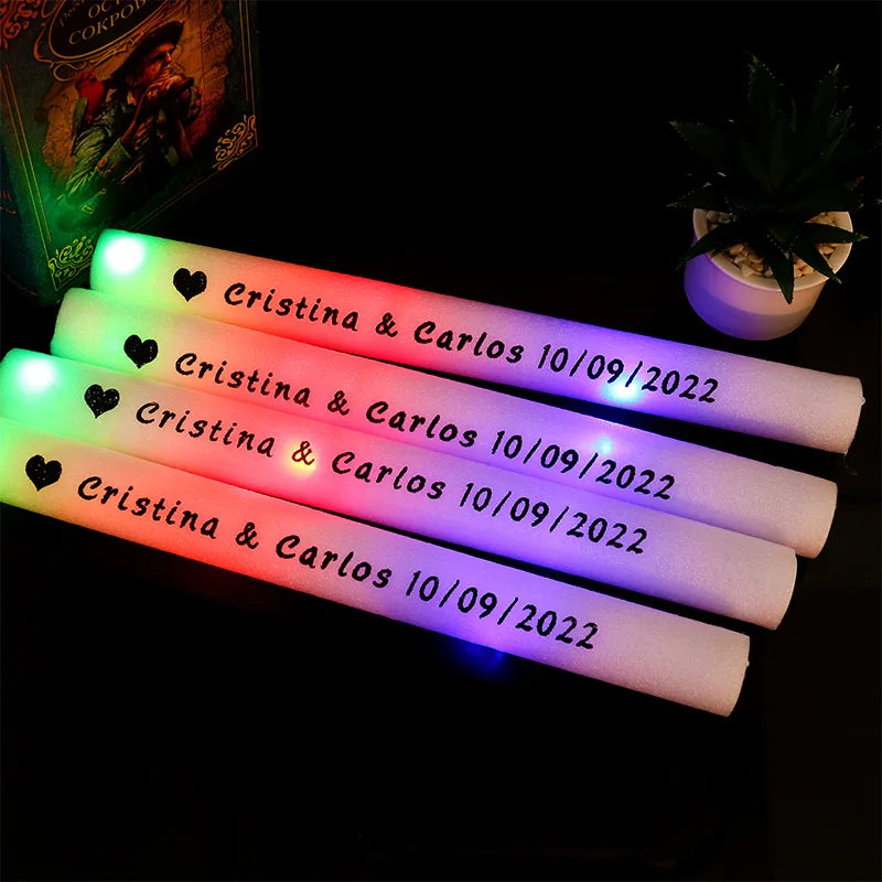 12/15/30/60 Uds. Barras luminosas LED a granel coloridas RGB barra de espuma brillante tubo de animación luz oscura para suministros de fiesta de boda de cumpleaños de Navidad