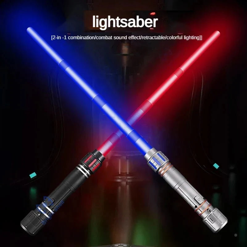 Sable de luz de 80 cm, juguete de espada láser RGB, sable de luz con 7 colores intercambiables, juguete telescópico Force FX FOC con efectos de sonido, espada Jedi para niños, regalo para niños