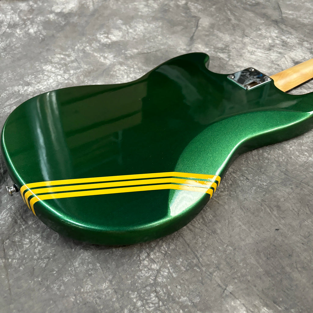 Guitarra Eléctrica Green Mustang con Mástil de Arce y Diapasón de Palisandro, Envío Rápido