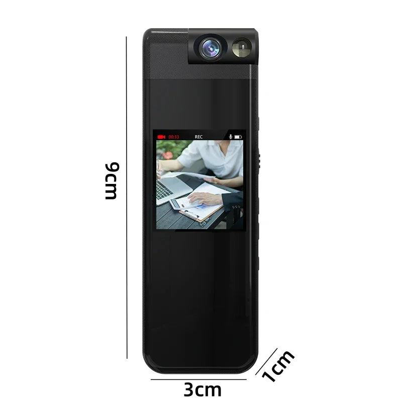 Mini Cámara 1080P 2K HD, Cámara Corporal Portátil, Grabadora de Video Digital Pequeña, Visión Nocturna, Mini Videocámara, Bodycam de 1.3 Pulgadas