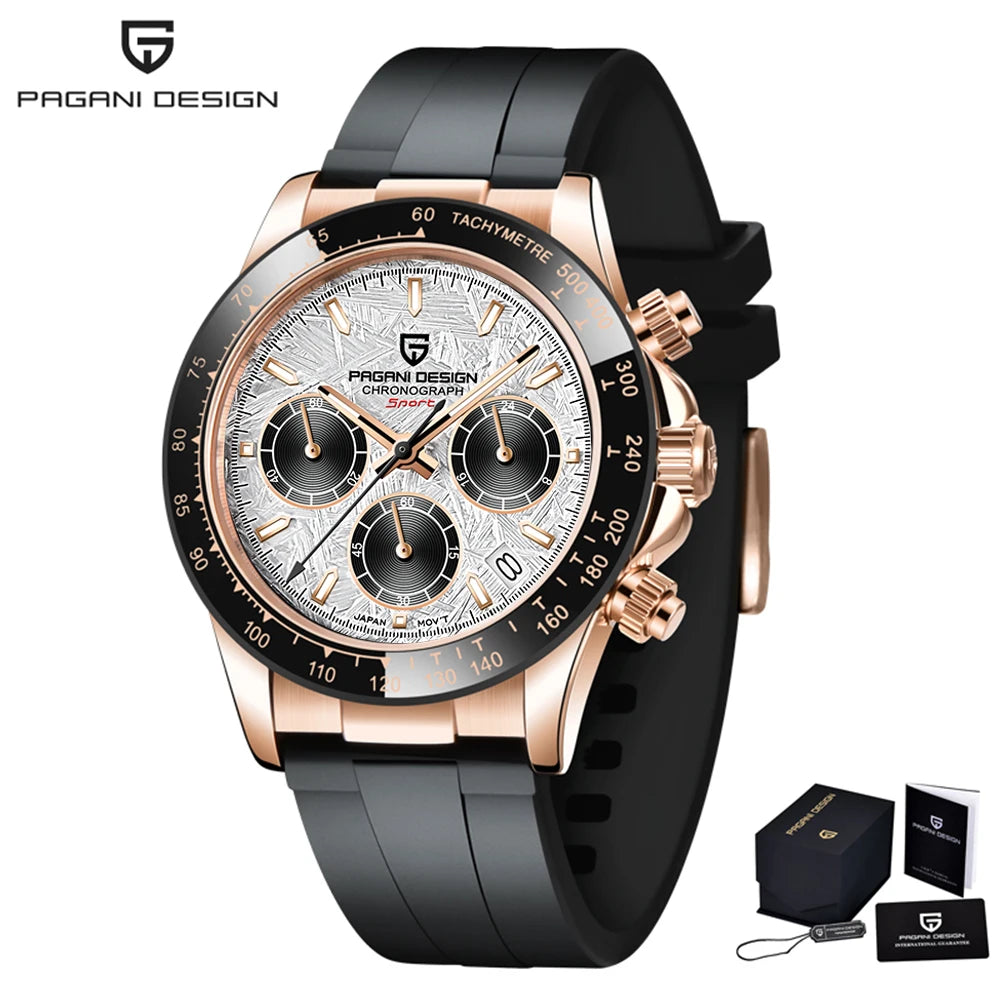 PAGANI Design Chronograph Quartz Watches Sports Sapphire Stainless Steel Waterproof watch for Men Reloj Hombre PD166