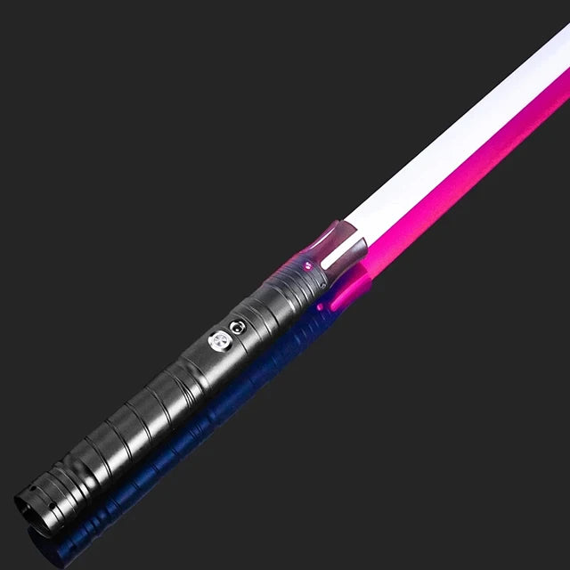 Sable de luz RGB 16 colores con mango de metal, doble filo, sonido para duelo pesado, dos en uno, juguete de utilería para cosplay y escenario