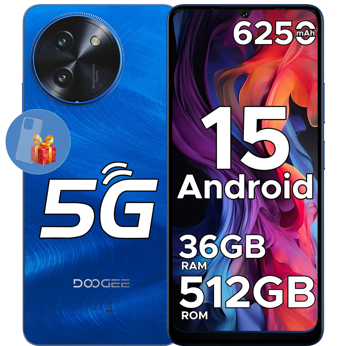 Smartphone Doogee Note59 Pro+ 5G Android 15 6,75" 120Hz, teléfono móvil 12GB RAM 512GB ROM, batería de 6250mAh, versión global, teléfono con NFC