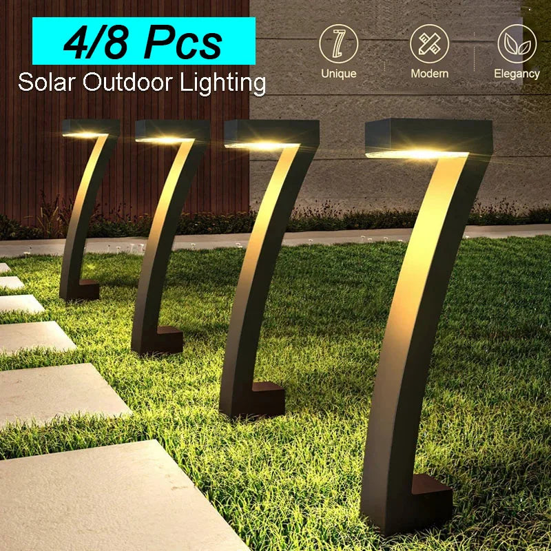 4/8 unidades de luces solares LED para jardín, iluminación exterior, impermeables IP65, focos para césped, camino, patio, entrada y decoración de senderos
