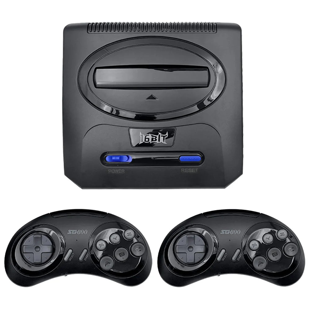 Consola de Videojuegos Retro de 16 Bits con Salida HD, Plug&Play para Mega Drive, con 2 Controles Inalámbricos SG800, Función de Guardado y Carga para Monitor