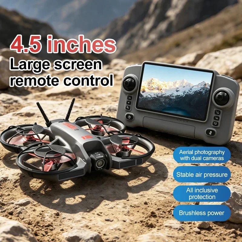 Drones M15 con Cámara HD 4K, Fotografía Profesional, Pantalla, Control Remoto, Ajuste Eléctrico, Quadcopter Plegable, Helicóptero RC, Ideal para Regalo