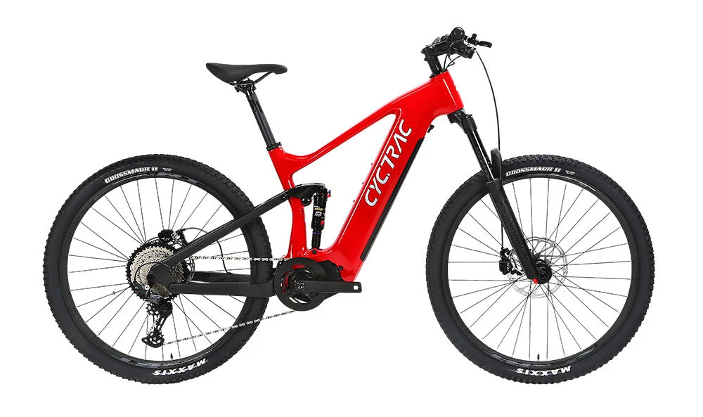 Bicicleta eléctrica de montaña de fibra de carbono, 48V 15Ah, motor central, doble suspensión, 27.5 / 29 pulgadas, para adultos
