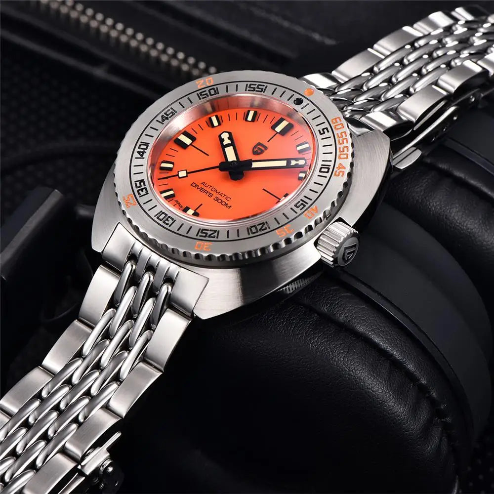 Reloj automático mecánico para hombre PAGANI DESIGN de buceo, movimiento NH38, cristal de zafiro, acero inoxidable, sumergible 300 m, revestimiento AR, modelo PD1719