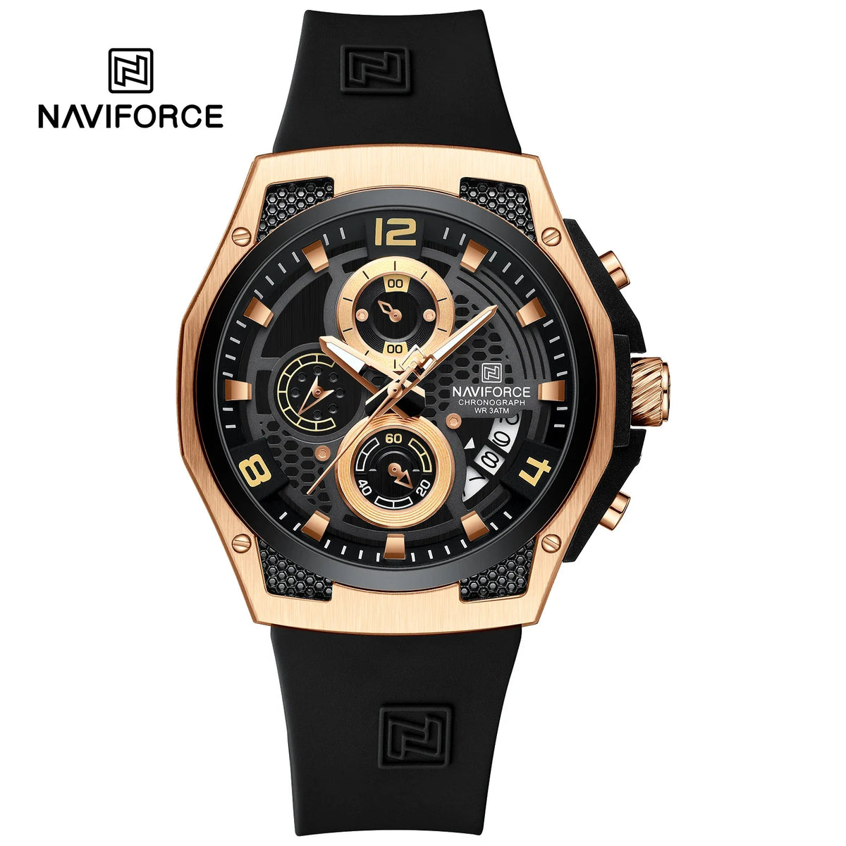 Reloj NAVIFORCE de lujo para hombre, cronógrafo deportivo, reloj de pulsera militar, reloj de cuarzo original para hombre, resistente al agua