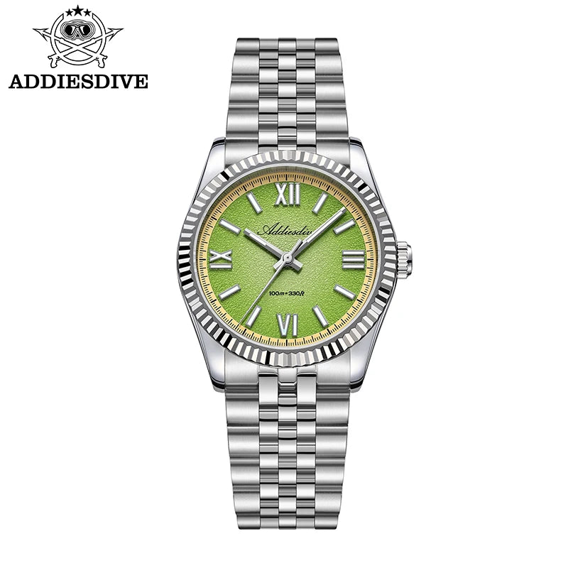 ADDIESDIVE Nuevo reloj de cuarzo para hombre de 36 mm, cristal de zafiro, reloj de buceo sumergible 100 m, reloj deportivo con luminiscencia ultrabrillante BWG9