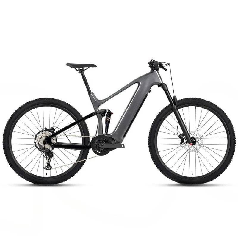 Bicicleta de montaña eléctrica, doble suspensión de fibra de carbono, bicicleta todoterreno