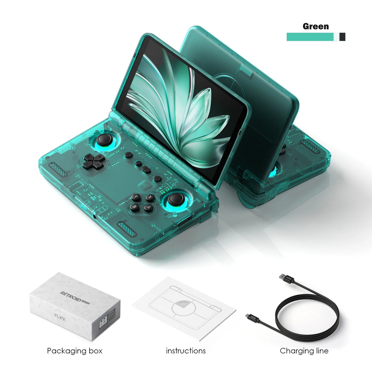 Retroid Pocket Flip 2 5.5" AMOLED Clamshell Handheld 178° Adjustable Hinge Active Cooling Hall Joysticks Android Retro Gaming Console