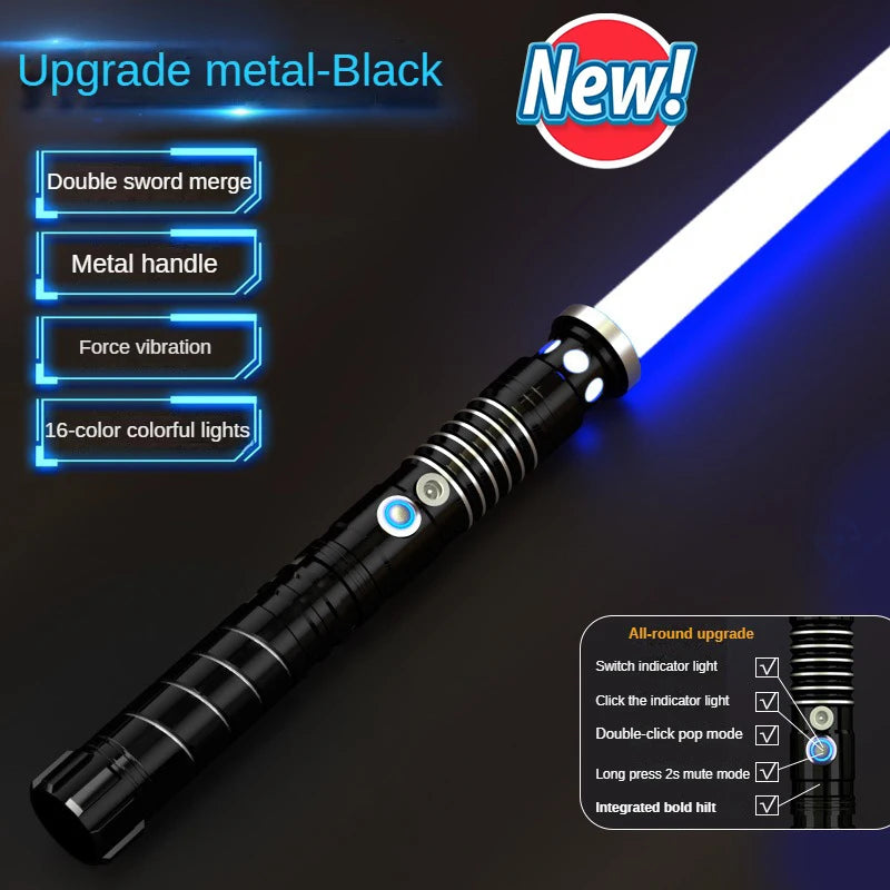 Juguete de espada láser de metal, sable de luz RGB con 7 colores, sonido, efectos Force FX, FOC Blaster, espada láser Jedi para niños, regalo