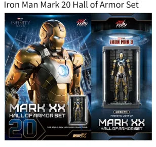 Vitrina con luz LED para hangar de Iron Man de Zd Toys, expositor para figuras de acción de Iron Man, almacenamiento de modelos coleccionables, regalo para aficionados