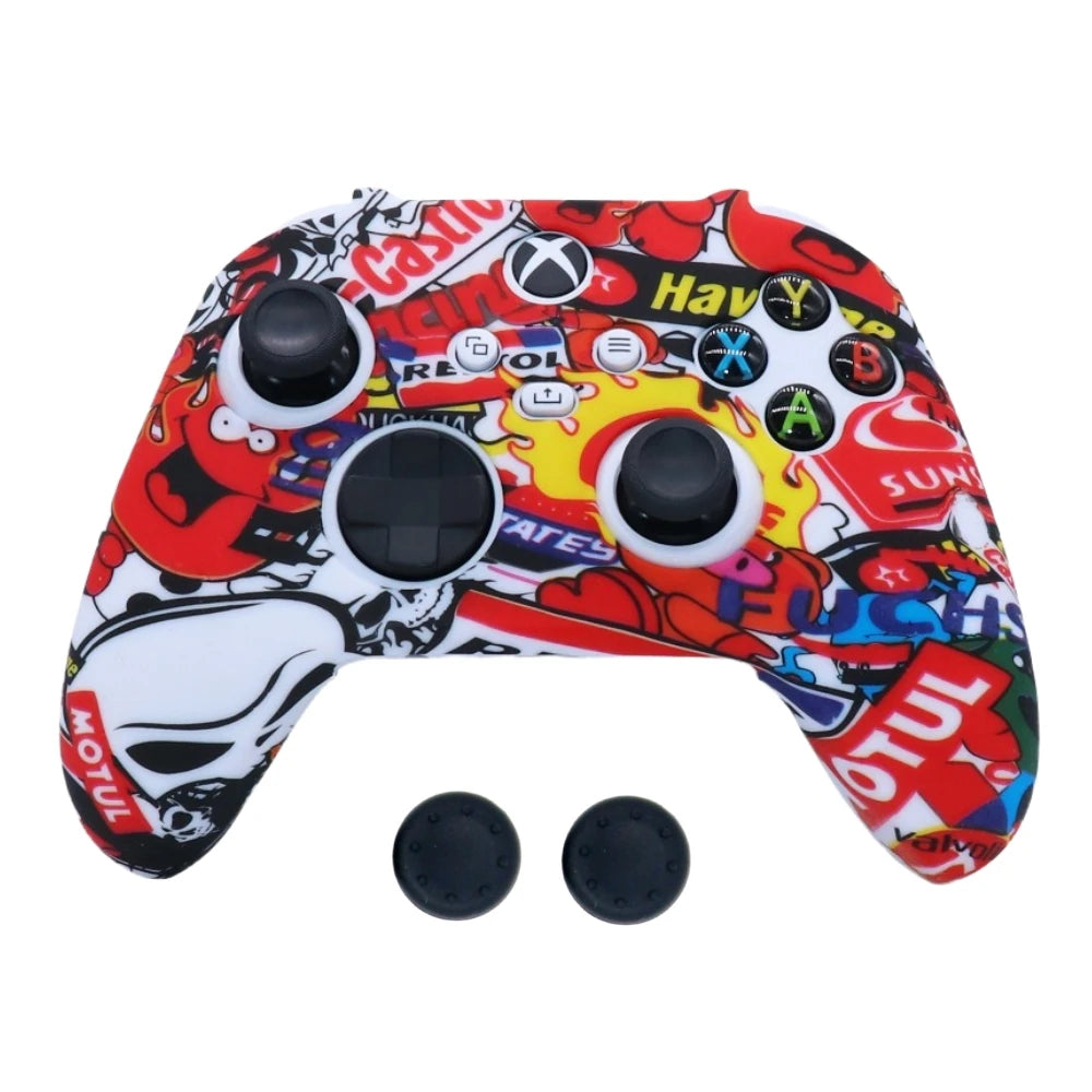 Funda Protectora de Silicona Suave Antideslizante y Antigolpes con Impresión por Transferencia de Agua para Controles de Xbox Series X/S