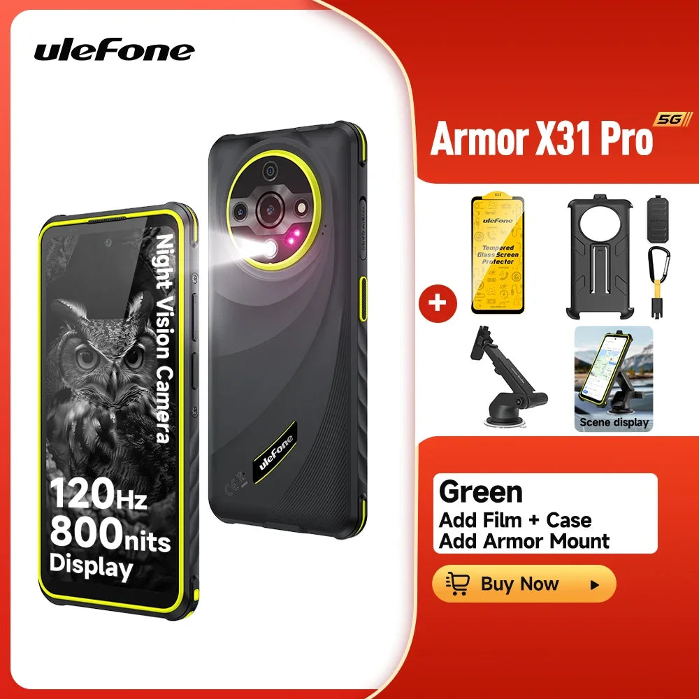 Teléfono resistente Ulefone Armor X31 Pro 6,56'' Hasta 16GB+256GB 6050mAh NFC Smartphone Android 14