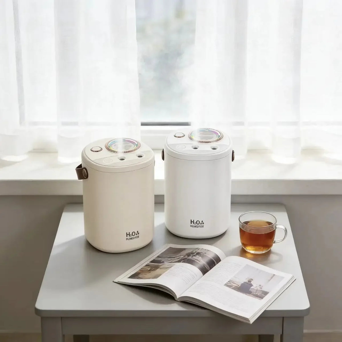 Nuevo humidificador de gran capacidad de 1L, humidificador USB de doble pulverización, silencioso, para dormitorio de bebé, humidificador purificador de aire para el hogar con luz LED