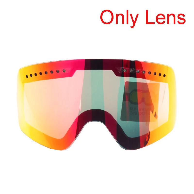 Gafas magnéticas de esquí y Snowboard para hombres y mujeres, protección UV 100% con lentes desmontables, gafas antivaho, máscara de esquí grande