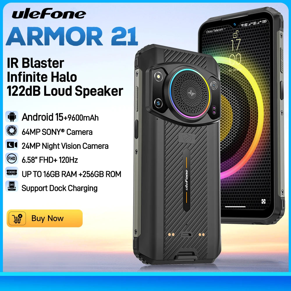 Teléfono resistente Ulefone Armor 21, 16 GB de RAM, 256 GB de ROM, smartphone Android, teléfono móvil G99, 64 MP, 9600 mAh, versión global 4G