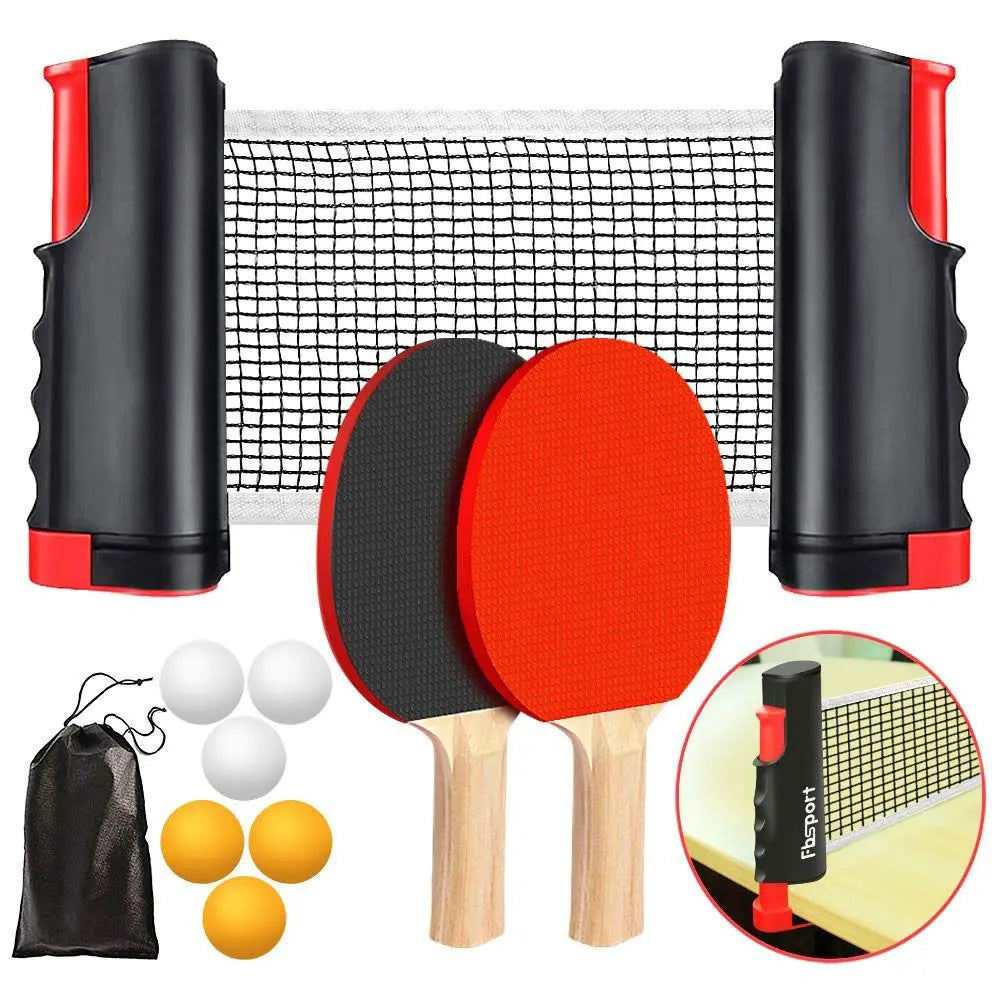 Red de ping-pong retráctil con estructura, bolsa de transporte, diseño de fácil montaje, juego de tenis de mesa con accesorios completos, ligero.