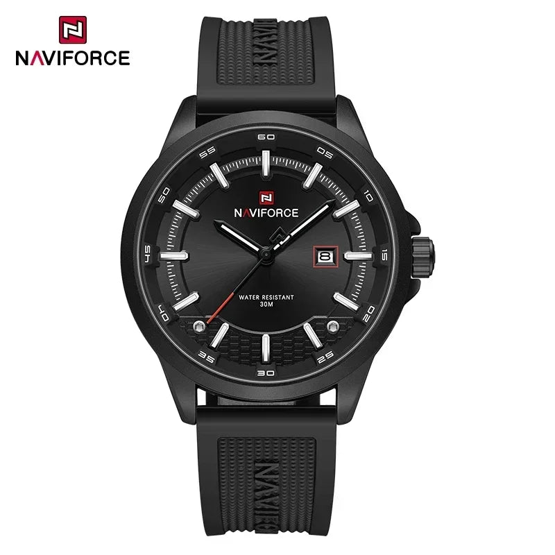 Reloj de pulsera de cuarzo para hombre NAVIFORCE de lujo, resistente al agua hasta 30M, con correa de silicona, estilo ejecutivo casual, reloj original para hombre
