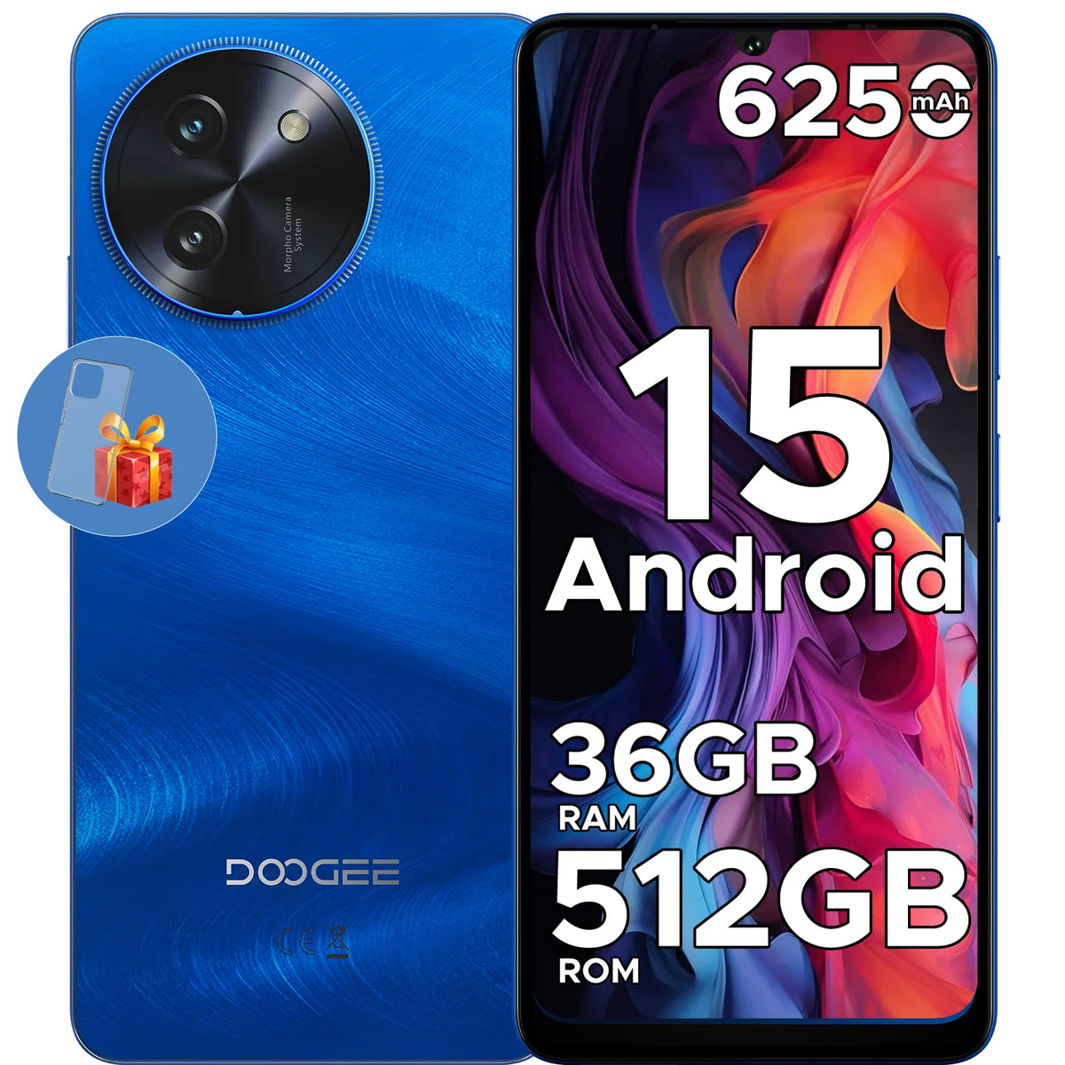 Smartphone DOOGEE Note59 Pro+ 5G 36GB 512GB 6.75" HD+ 120Hz UNISOC T8200 Cámara de 50MP Batería de 6250mAh Android 15 NFC Teléfono Móvil