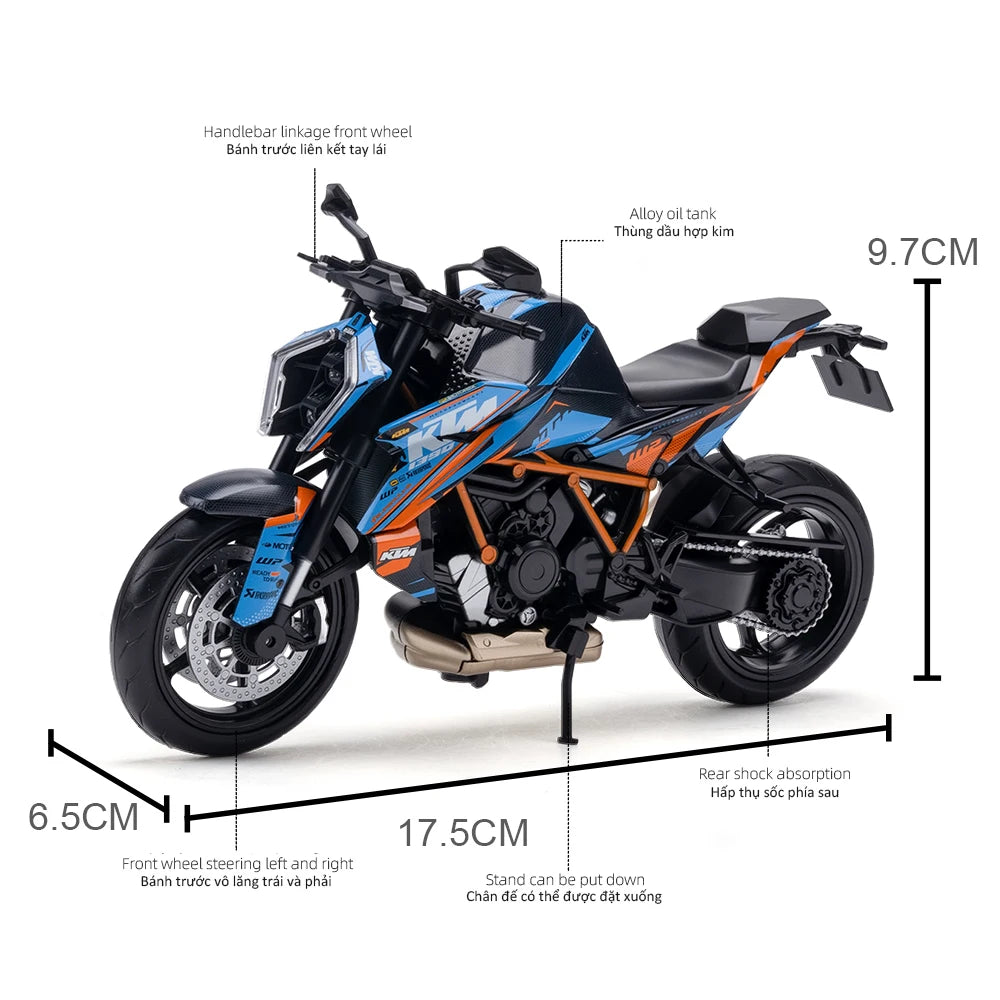 NEW 1/12 KTM RC1390 1390 Motorcycle Model Toy Vehicle Collection Autobike Shork-Absorber Off Road Autocycle Toys Car