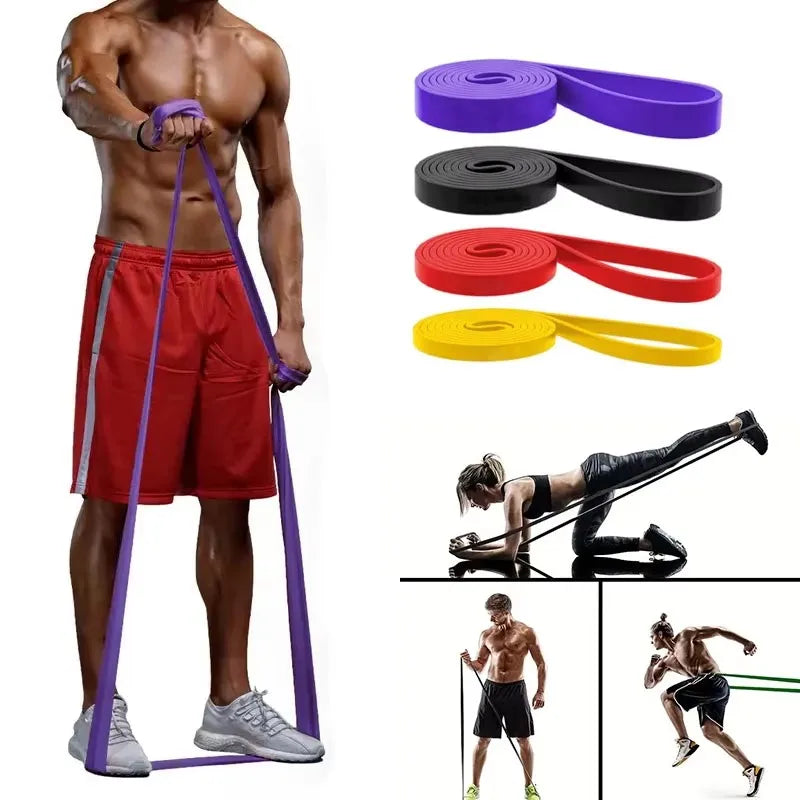Juego de 4 Bandas de Resistencia de Látex TPE para Yoga, Fitness, Entrenamiento de Tensión, Bandas Elásticas para Ejercicios de Resistencia con Peso