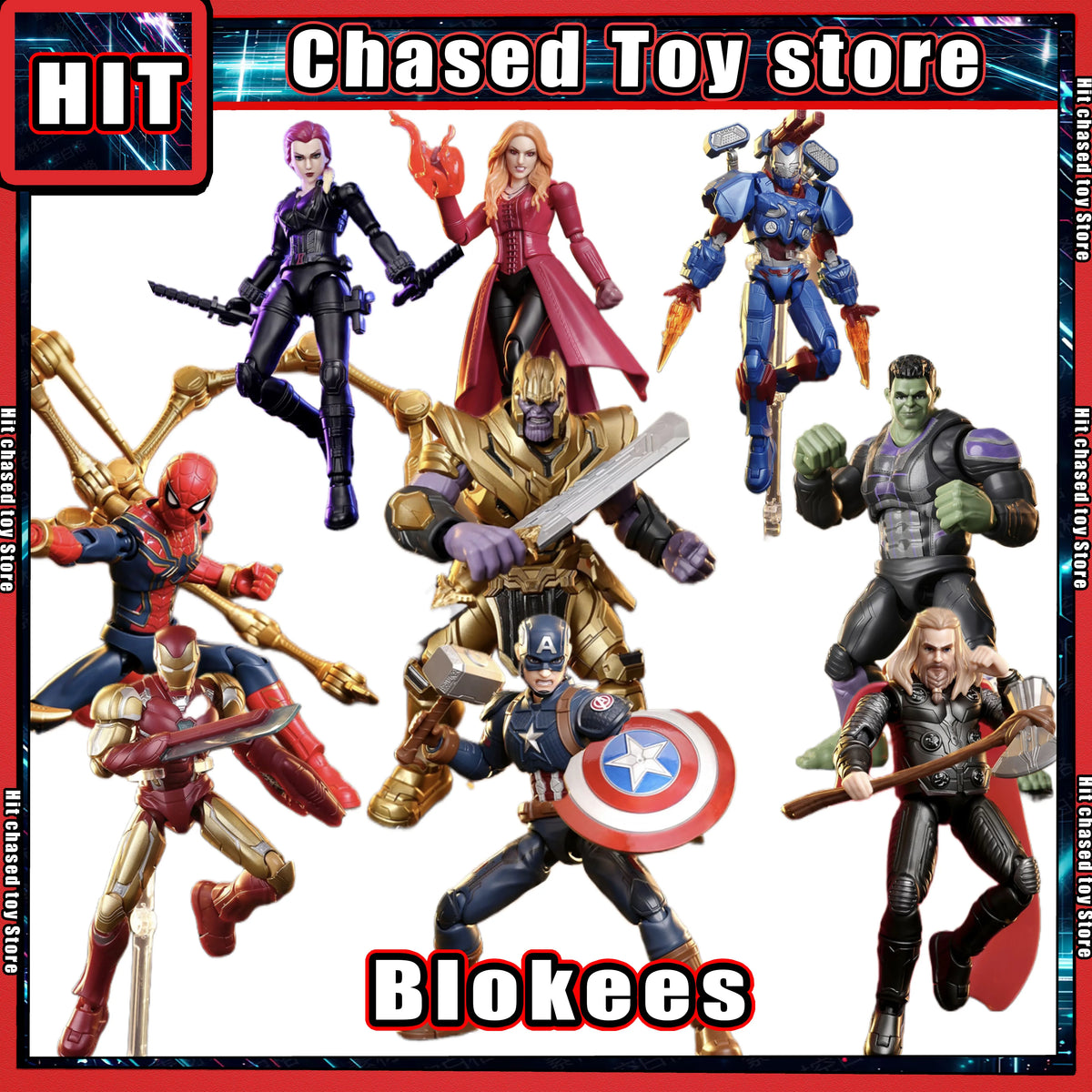 Nuevas figuras de los Vengadores: Endgame de Blokees: Thor, Capitán América, Iron Man, Hulk, Spider-Man, Champion Lite, figuras de acción.