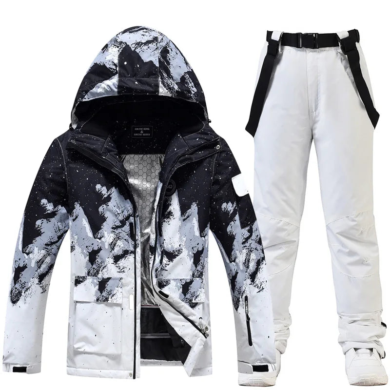 Nuevo traje de esquí de montaña nevado para hombre, ropa de nieve cálida impermeable a prueba de viento para invierno y exteriores, chaqueta de snowboard para parejas y mujeres, pantalones