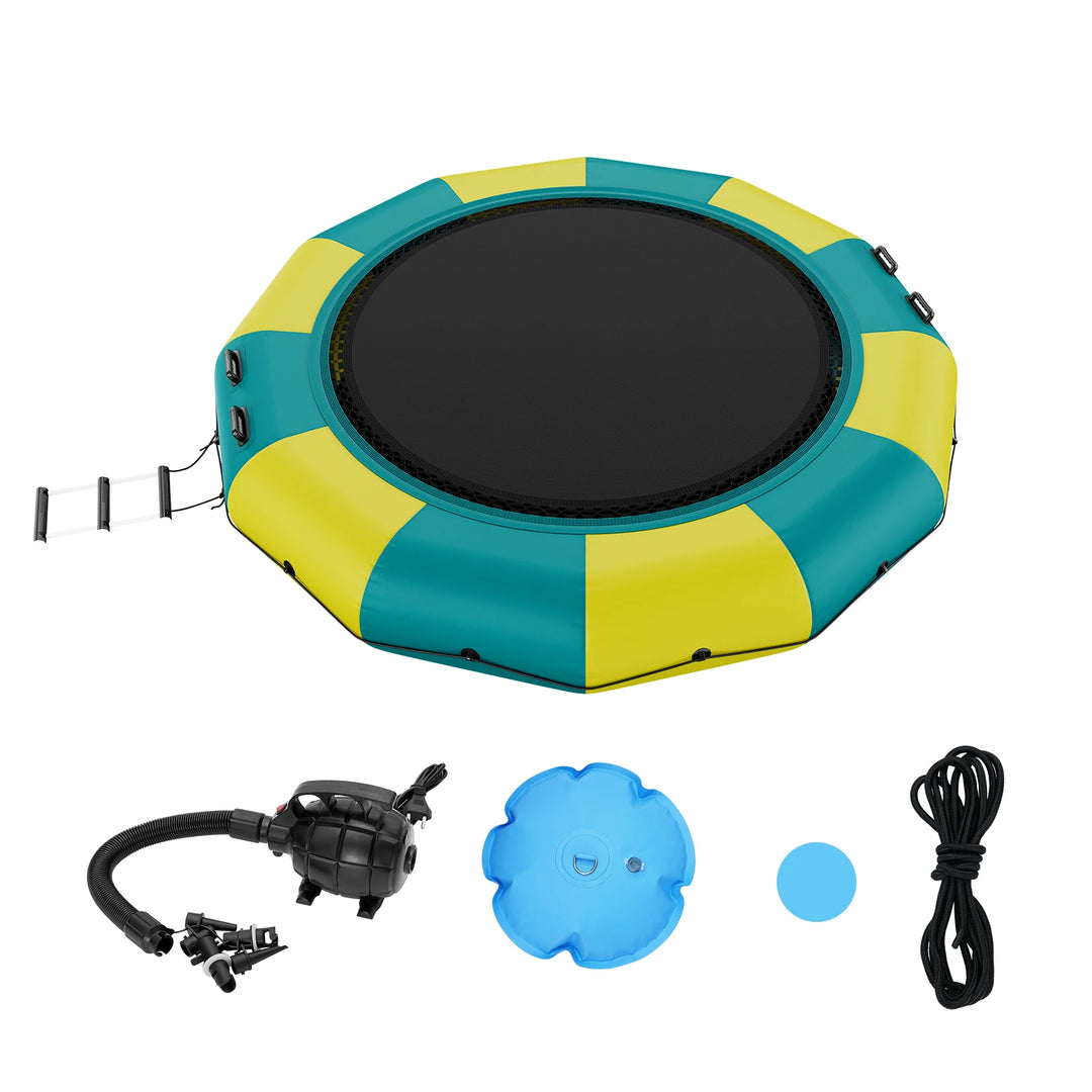 VEVOR-trampolín de agua recreativo, bóveda de agua inflable de 13 pies, plataforma de natación de rebote portátil, rebote flotante para niños y adultos