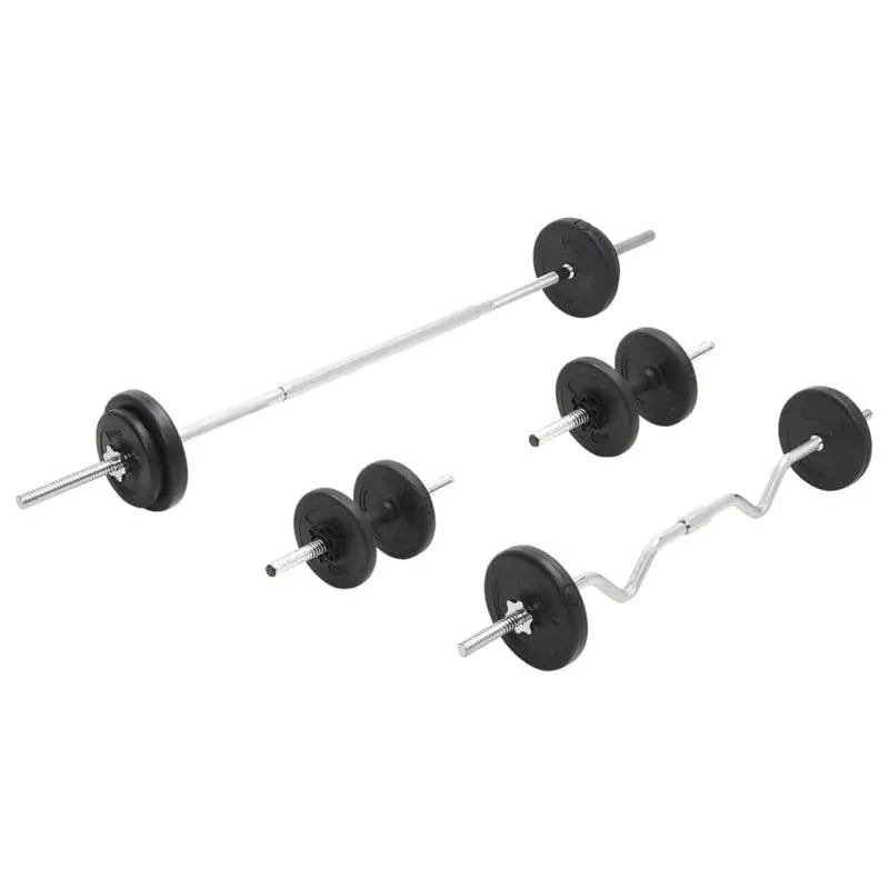 Set de Mancuernas y Barras de 30 kg, Kit de Levantamiento de Pesas, Discos de Hierro Fundido, Equipo de Entrenamiento de Fuerza para Gimnasio en Casa, Set de Ejercicio para Hombres y Mujeres