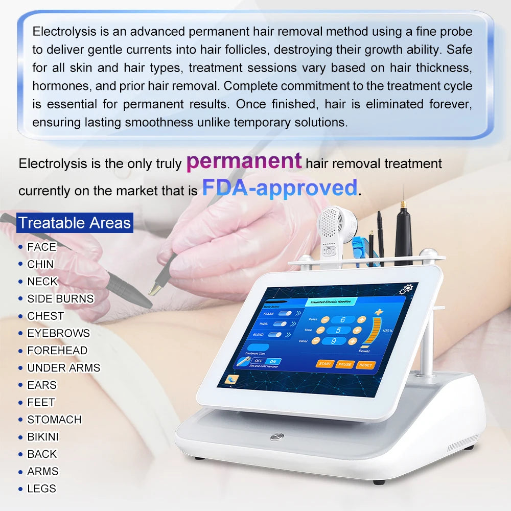 Máquina de Depilación Permanente 5 en 1, Eliminación de Pecas y Lunares, Electrólisis, Depilación Indolora, Depilación de Bikini