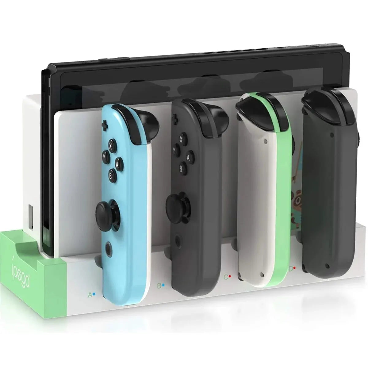 Estación de carga Joycon IPEGA PG-9186 para interruptor y OLED: carga hasta 4 controladores, compatible con interruptor y modelo OLED
