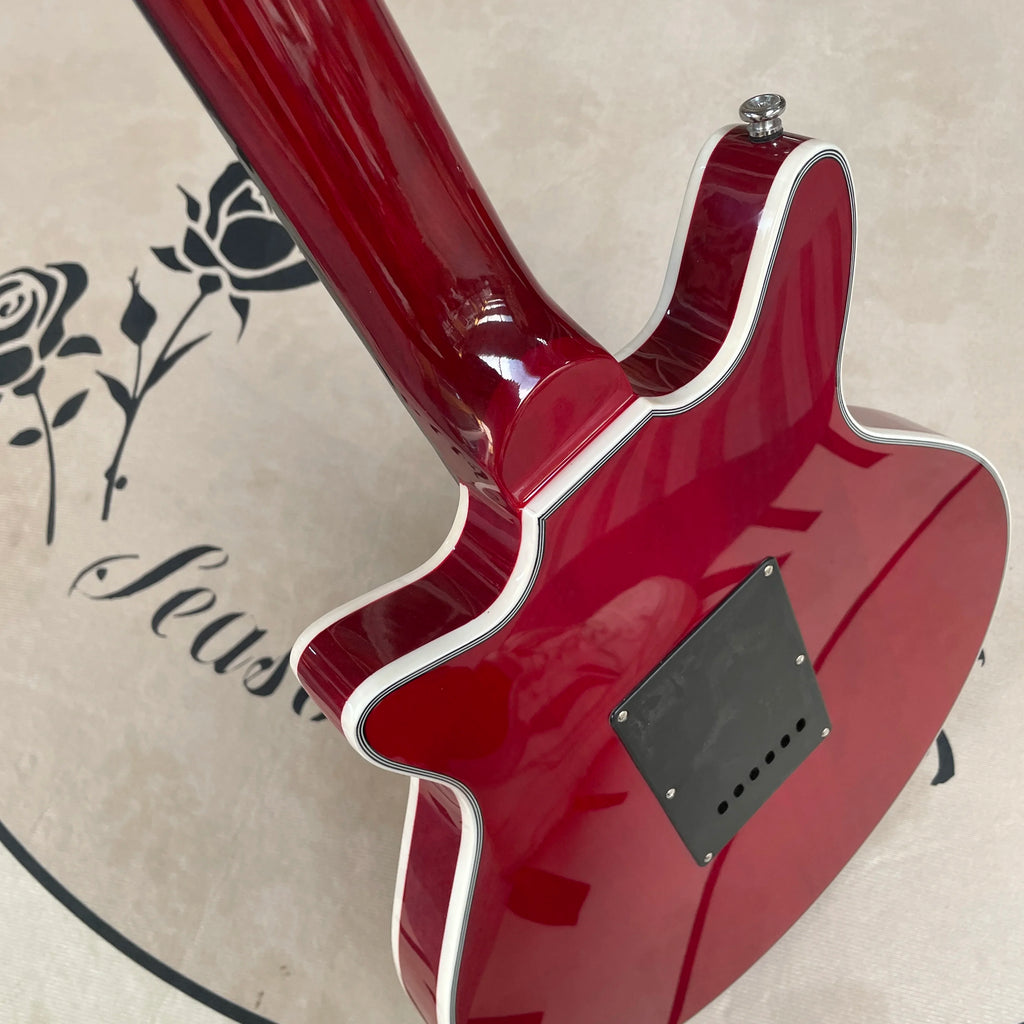 Guitarra eléctrica de 6 cuerdas guitarras rojas herrajes cromados guitarra