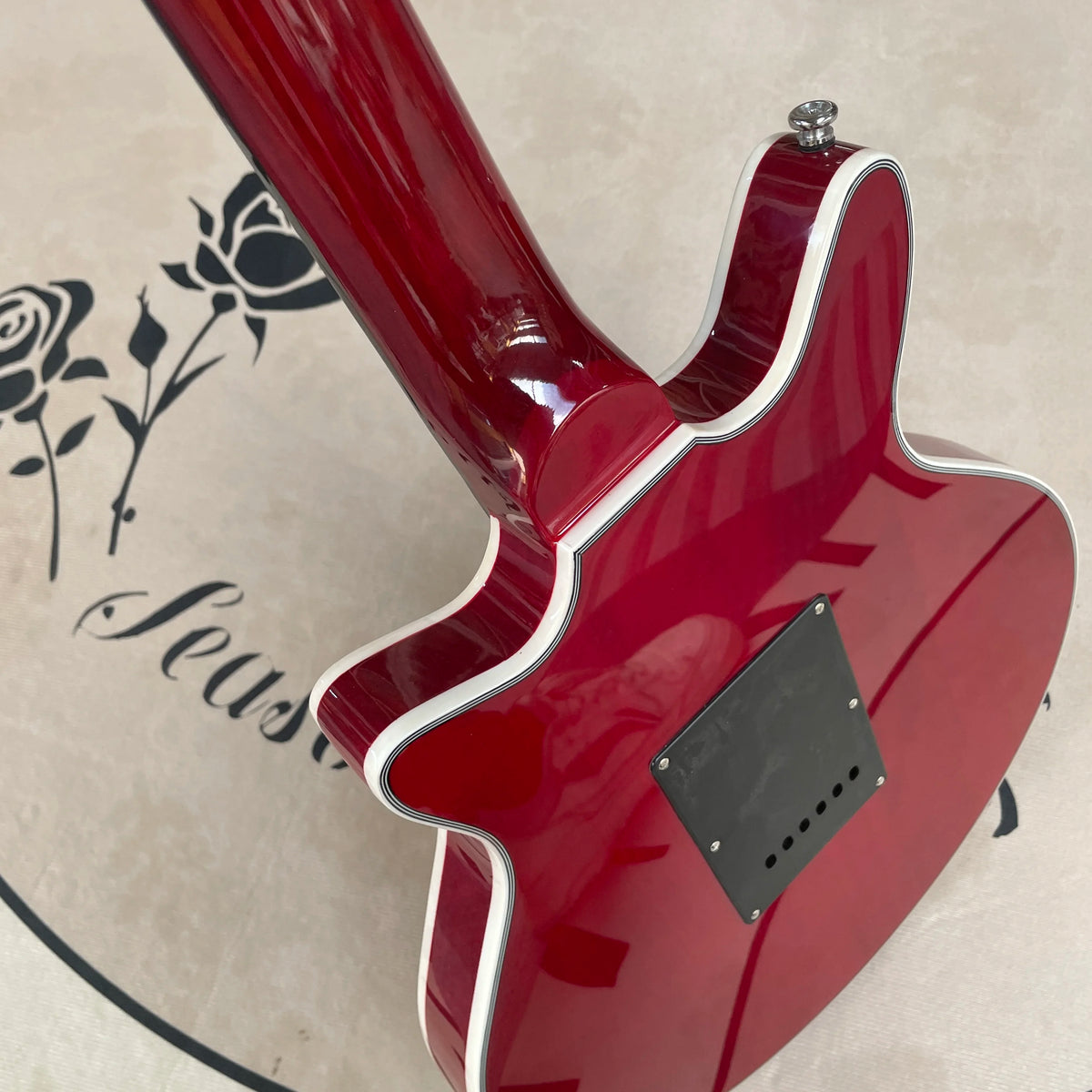 Guitarra eléctrica de 6 cuerdas guitarras rojas herrajes cromados guitarra