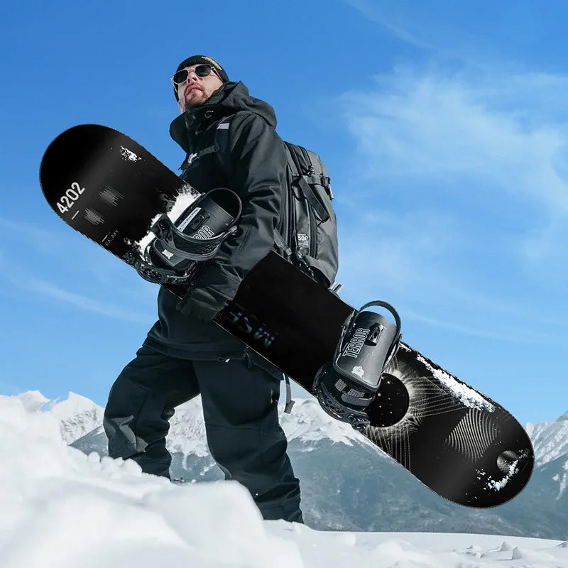 Tabla de snowboard, tabla individual, pizarra pequeña, fijador de snowboard, raqueta de nieve, campo de nieve, tabla de snowboard lisa para esquiar.