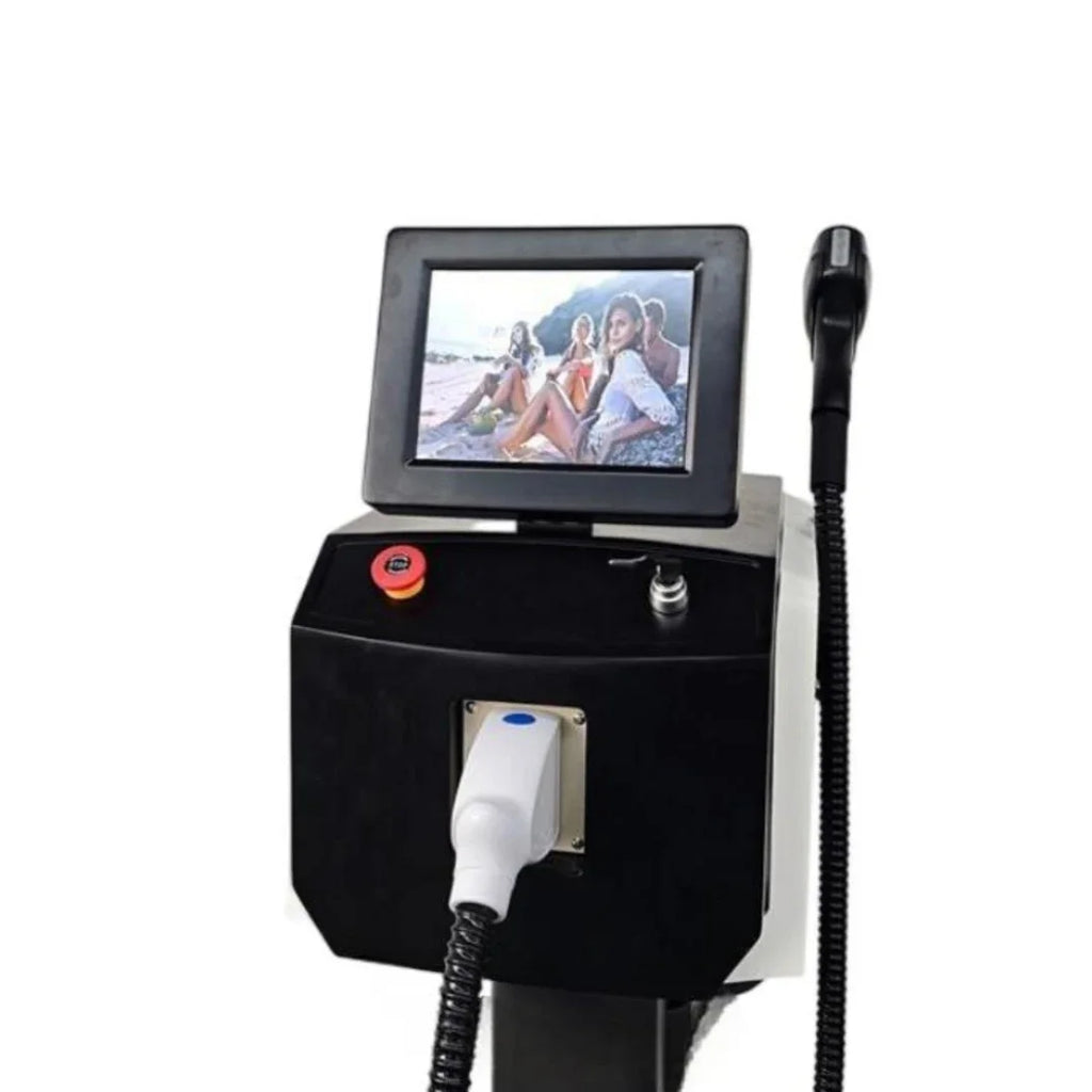 Máquina de depilación láser con diodo de 4 longitudes de onda, con sistema de enfriamiento por hielo, indolora y adecuada para todo tipo de piel, para el rostro, el cuerpo y la zona del bikini.