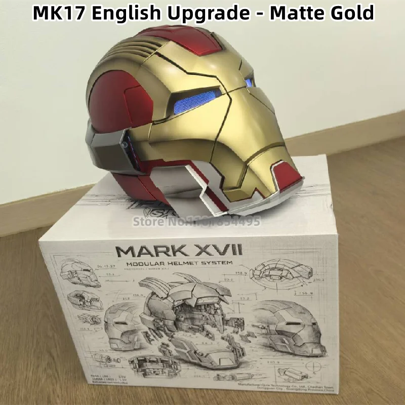 Máscara Iron Man MK5 Pro Max, Casco MK17, Juguetes Eléctricos, Control por Voz Jarvis, Apertura y Cierre Automático, Adorno Mecánico Coleccionable