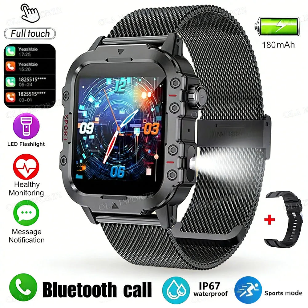 Reloj inteligente militar 2026 para hombre, 3ATM, deportes al aire libre, rastreador de actividad física, monitoreo de salud de presión arterial, llamada BT, reloj inteligente GPS Ht30